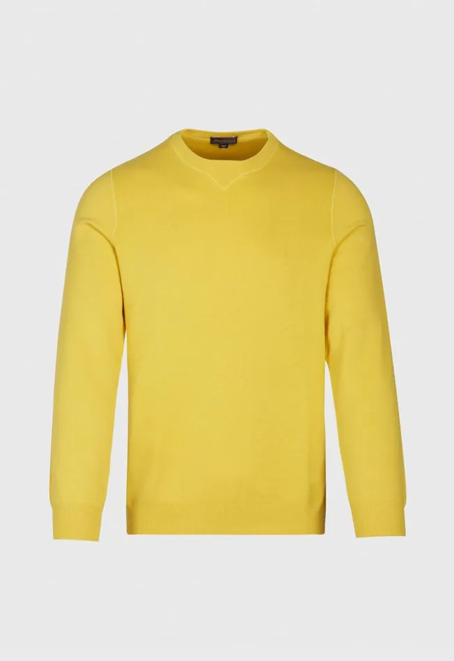 Paul Stuart Sweaters Cotton Crewneck Sweater Light Blue 8211 Men