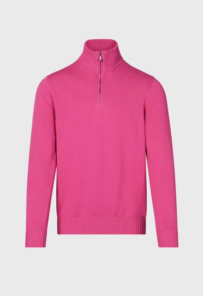 Paul Stuart Sweaters Quarter Zip Sweater Bright Pink 8211 Men