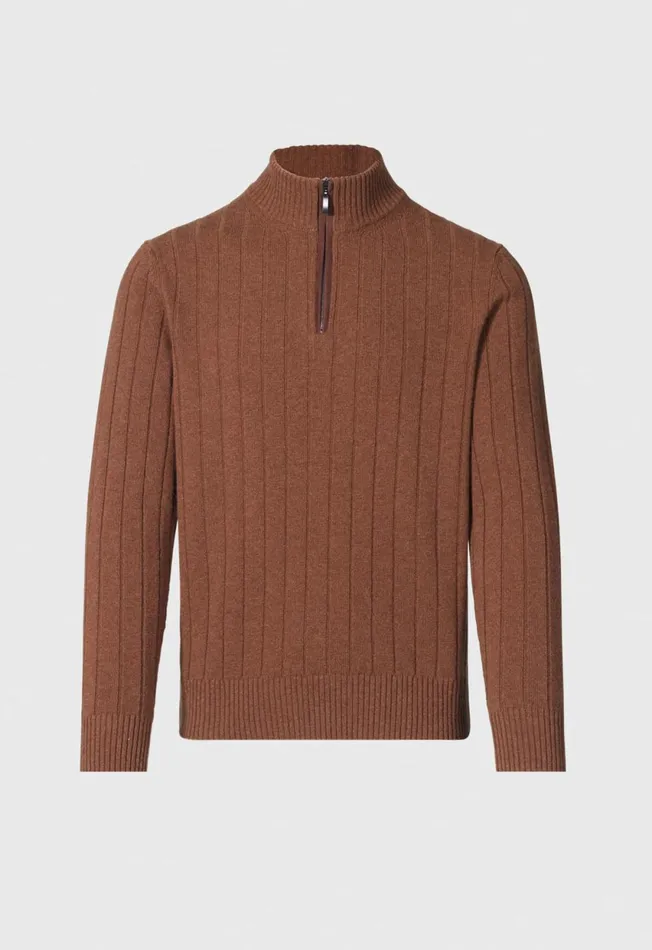 Paul Stuart Sweaters Ribbed Quarter Zip Sweater With Suede Dark Green 8211 Men Paul Stuart Sweaters Ribbed Quarter Zip Sweater With Suede Dark Green 8211 Men