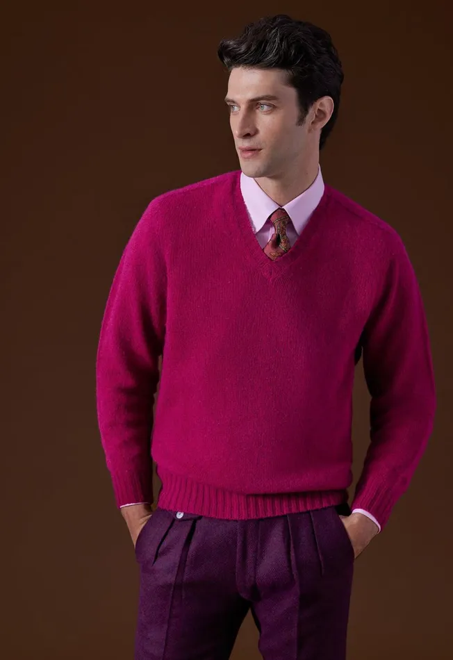 Paul Stuart Sweaters Shetland Wool VNeck Sweater Blue 8211 Men Paul Stuart Sweaters Shetland Wool VNeck Sweater Blue 8211 Men