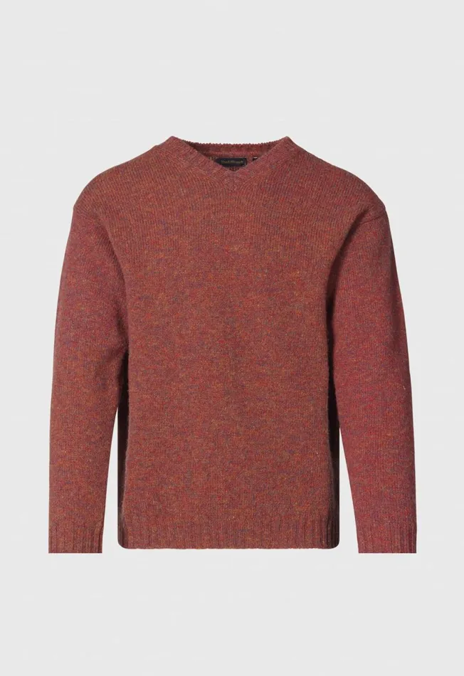 Paul Stuart Sweaters Shetland Wool VNeck Sweater Chocolate Brown 8211 Men