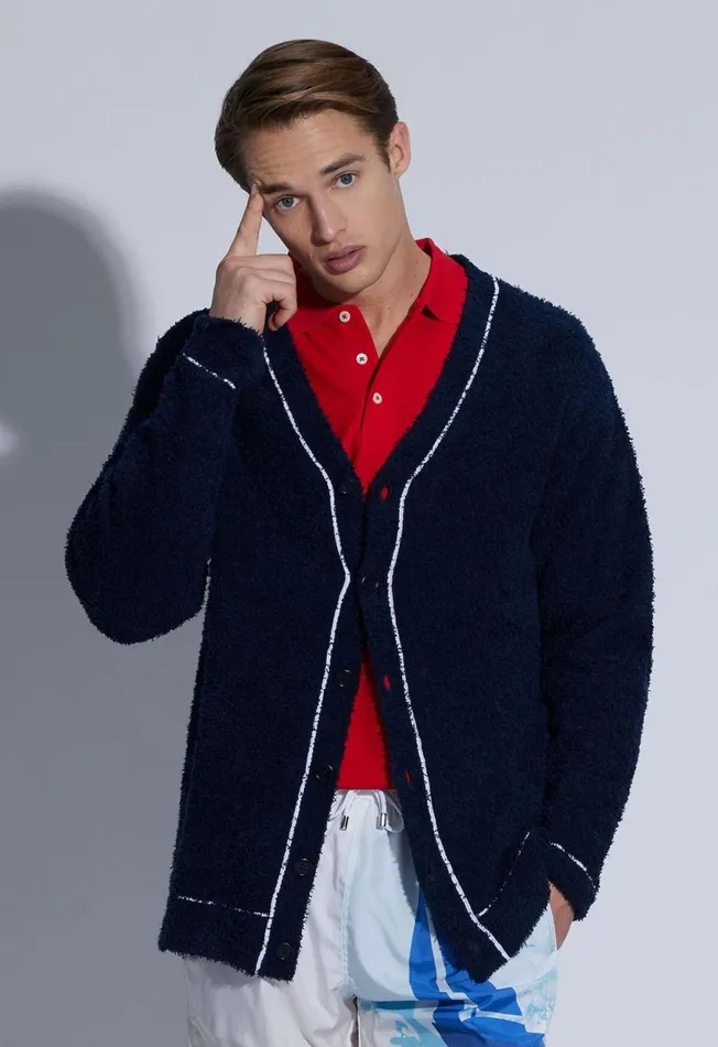 Paul Stuart Sweaters Terry Cloth Cardigan Navy 8211 Men Paul Stuart Sweaters Terry Cloth Cardigan Navy 8211 Men