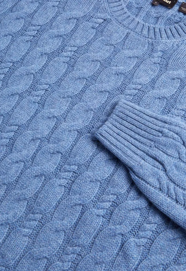 Paul Stuart Sweaters Wool Cable Sweater Light Blue 8211 Men Paul Stuart Sweaters Wool Cable Sweater Light Blue 8211 Men