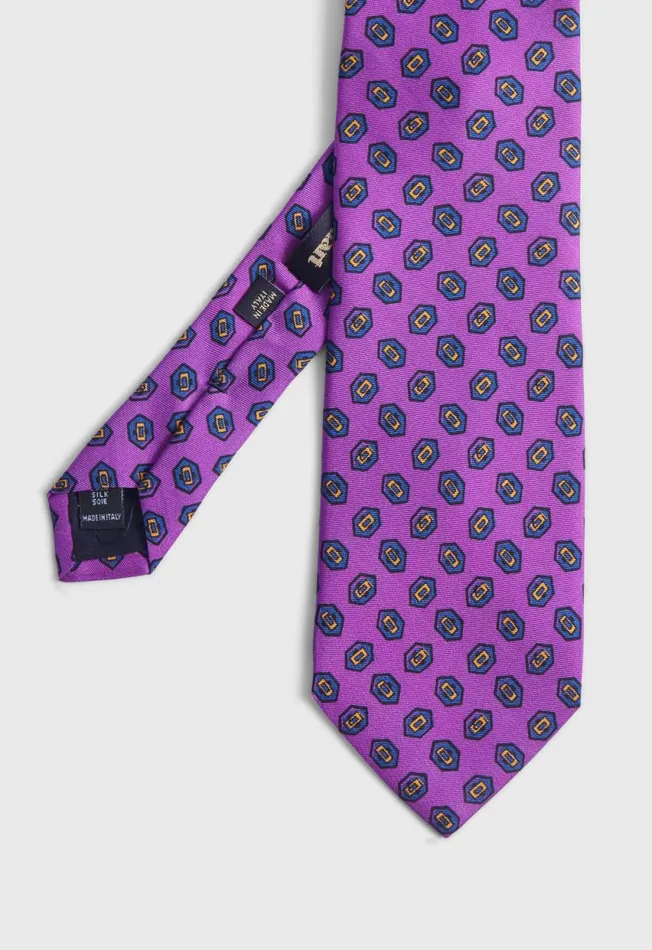 Paul Stuart Ties and Pocket Squares Madder Silk Hexagon Print Tie Cream 8211 Men Paul Stuart Ties and Pocket Squares Madder Silk Hexagon Print Tie Cream 8211 Men