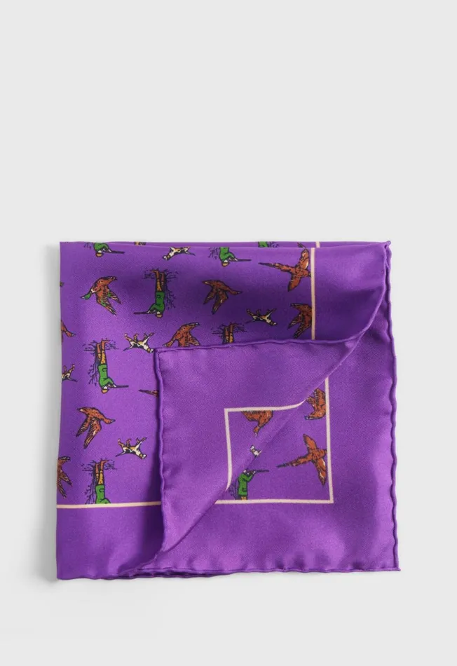 Paul Stuart Ties and Pocket Squares Silk Hunting Scene Pocket Square Purple 8211 Men Paul Stuart Ties and Pocket Squares Silk Hunting Scene Pocket Square Purple 8211 Men