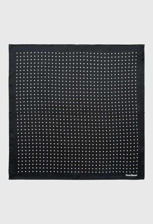 Paul Stuart Ties Printed Silk Dot Pocket Square Blackcream 8211 Men
