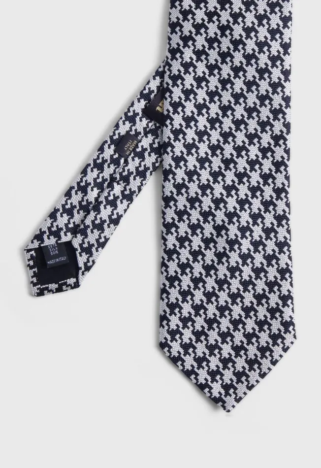 Paul Stuart Ties Silk Jacquard Houndstooth Tie Black 8211 Men