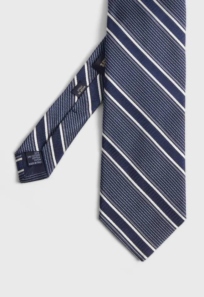 Paul Stuart Ties Silk Jacquard Macclesfield Stripe Tie Black 8211 Men