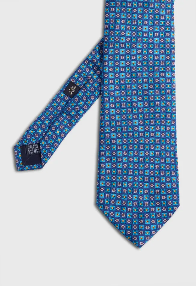 Paul Stuart Ties Silk Twill Floral Medallion Tie Blue 8211 Men