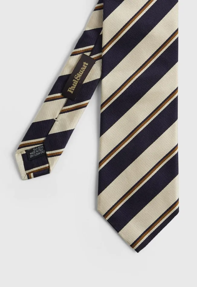 Paul Stuart Ties Two Color Repp Stripe Tie Navy 8211 Men