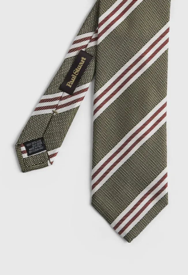 Paul Stuart Ties Wide Textured Stripe Tie Brown 8211 Men