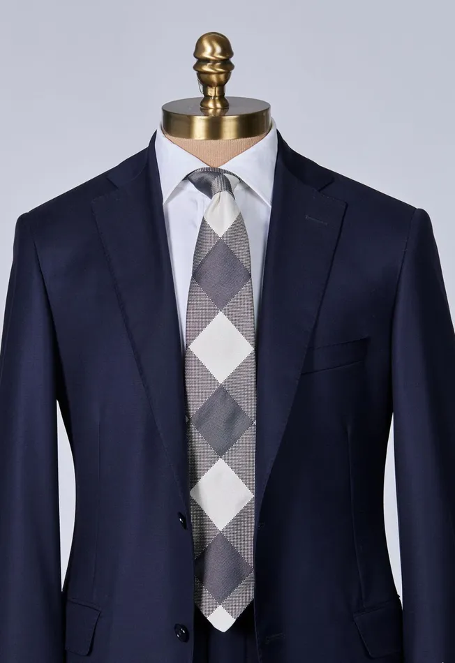 Paul Stuart Ties Woven Silk Oversized Check Tie Charcoal 8211 Men Paul Stuart Ties Woven Silk Oversized Check Tie Charcoal 8211 Men
