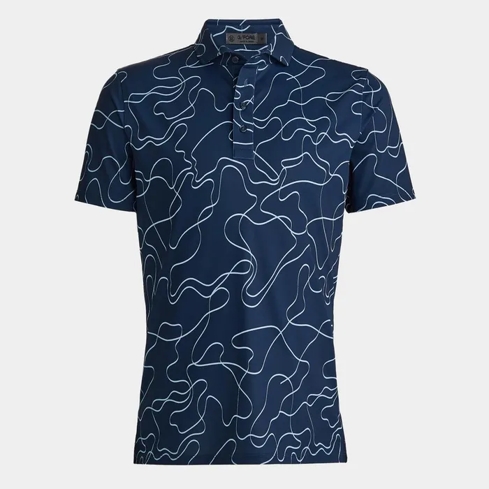 Pencil Tech Piqu Modern Spread Collar Polo Ink Men GFORE Tops