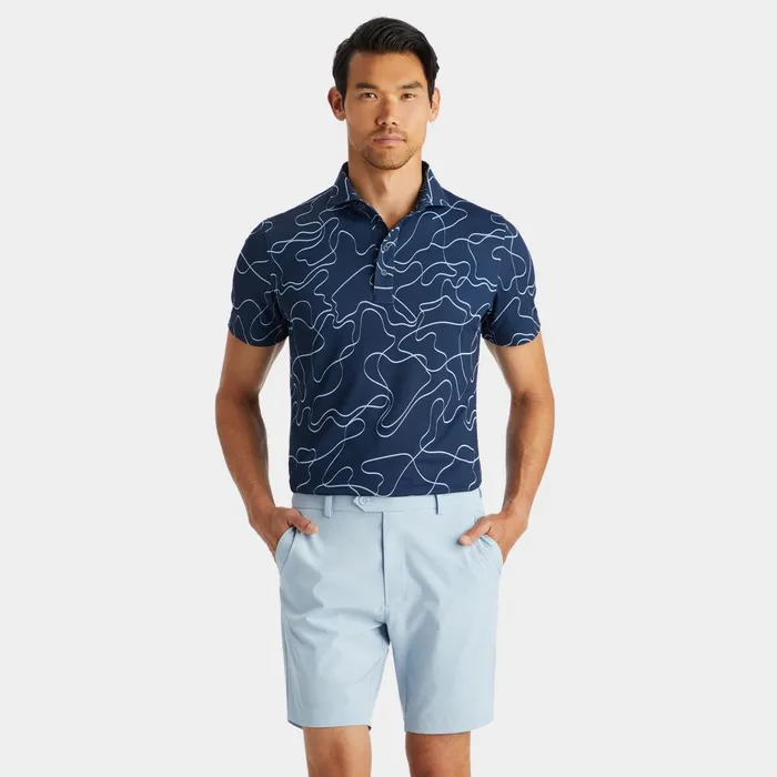 Pencil Tech Piqu Modern Spread Collar Polo Ink Men GFORE Tops