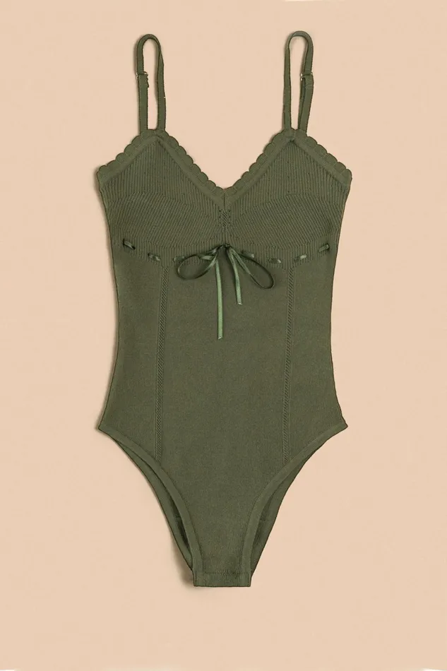 PIA Bodysuit Khaki Women Rouje Tshirts and Tank Tops