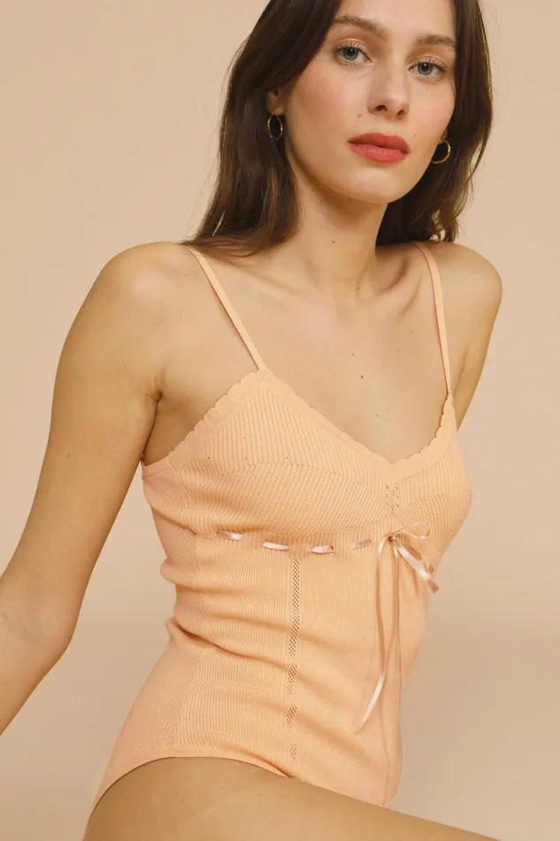 PIA Bodysuit Salmon Women Rouje Tshirts and Tank Tops