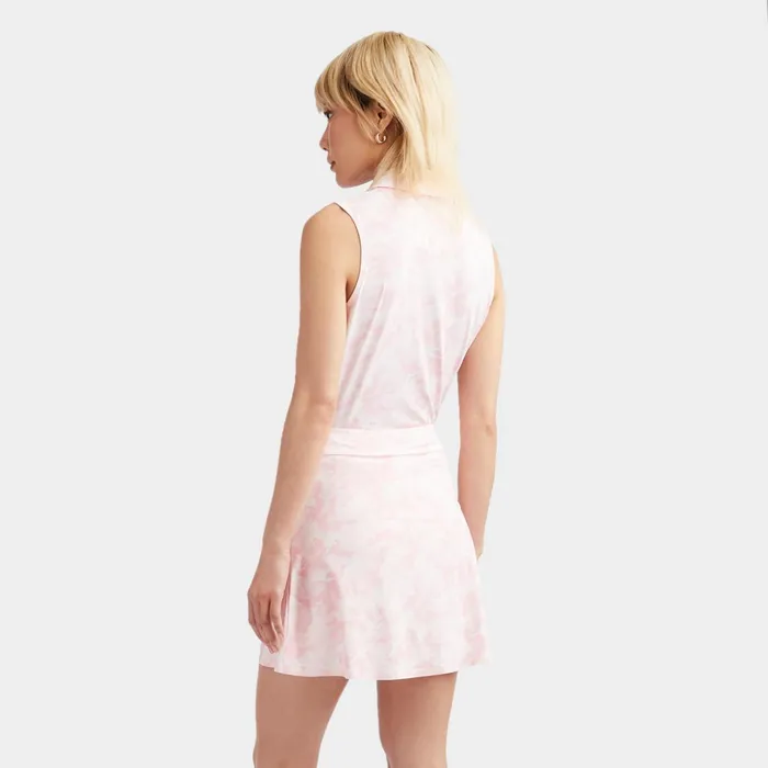 Pink Camo Silky Tech Nylon Sleeveless Polo Cameo Women GFORE Tops