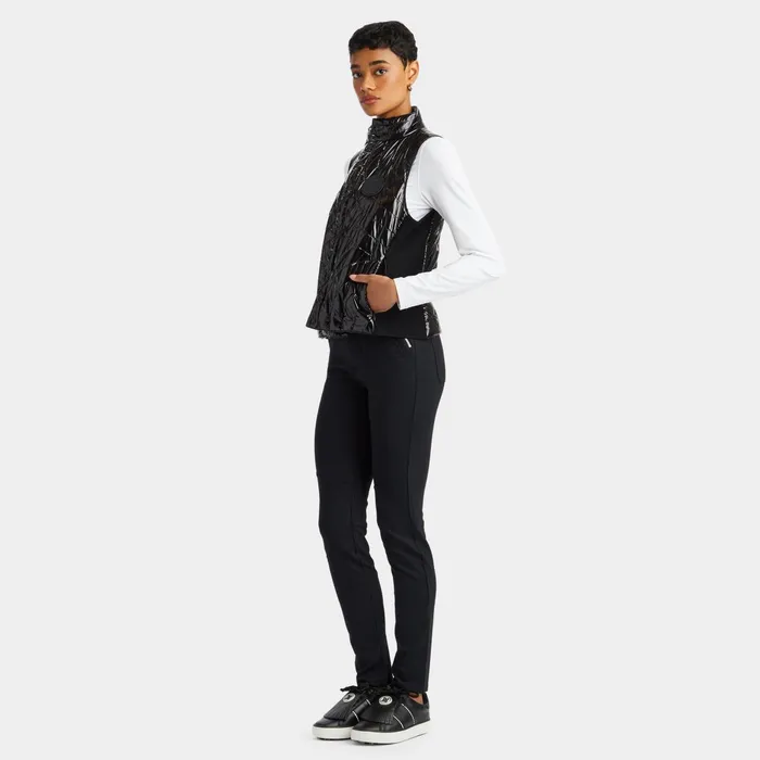 Quilted Nylon Coated Merino WoolLined Snap Vest Onyx Women GFORE Outerwear