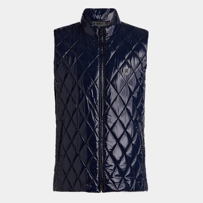 Quilted Polished Nylon Wool Lined Puffer Vest Twilight Men GFORE Tops