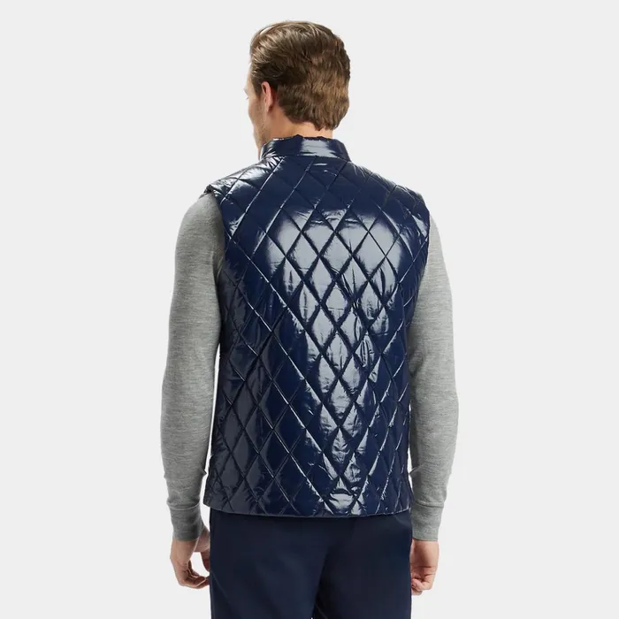 Quilted Polished Nylon Wool Lined Puffer Vest Twilight Men GFORE Tops