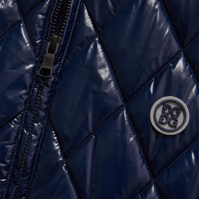 Quilted Polished Nylon Wool Lined Puffer Vest Twilight Men GFORE Tops