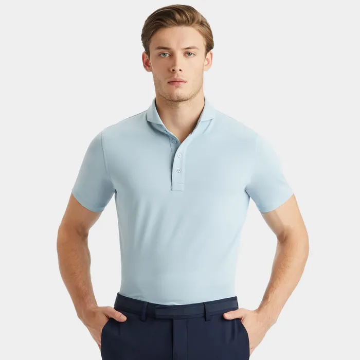 Rib Gusset Tech Piqu Modern Spread Collar Polo Drizzle Men GFORE Tops