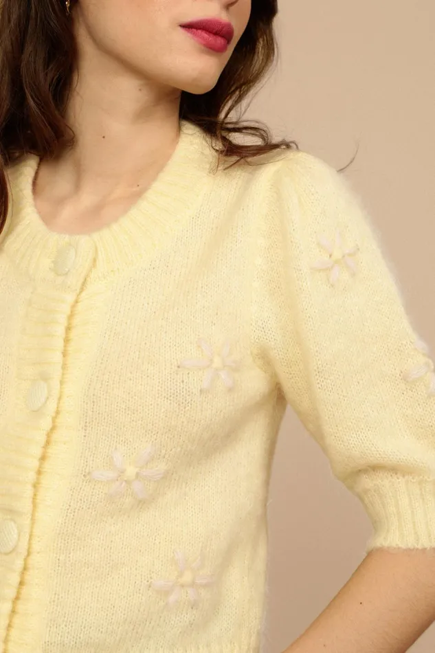 ROMEO Cardigan Jaune Uni Women Rouje Knits