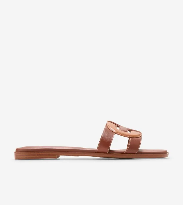 Sandals Women Cole Haan Chrisee Slide Sandals Dark Cuoio Brownpecan