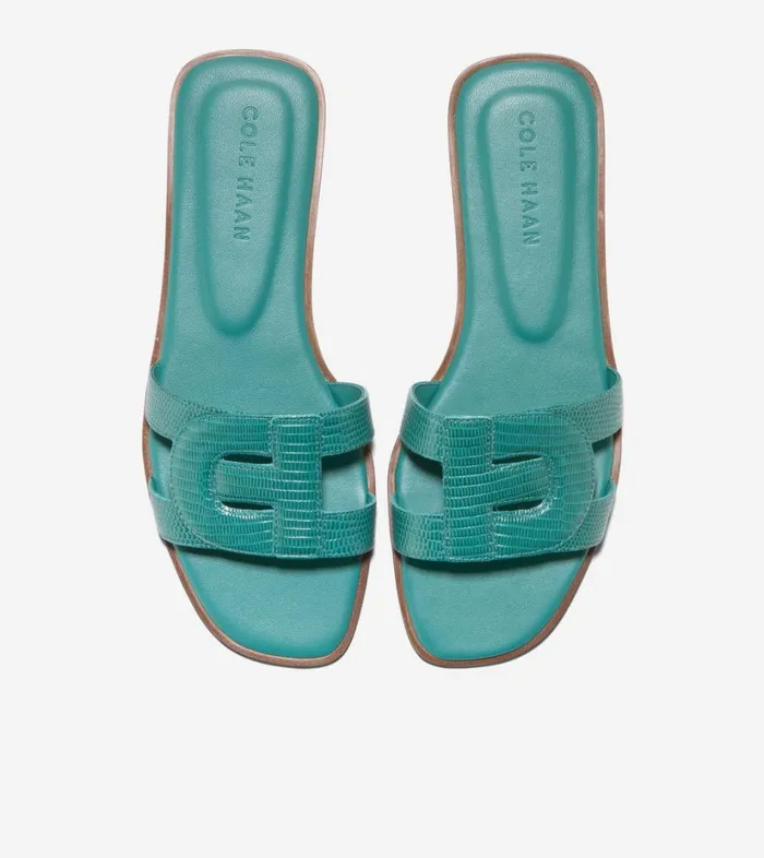 Sandals Women Cole Haan Chrisee Slide Sandals Green Lizard Print Sandals Women Cole Haan Chrisee Slide Sandals Green Lizard Print