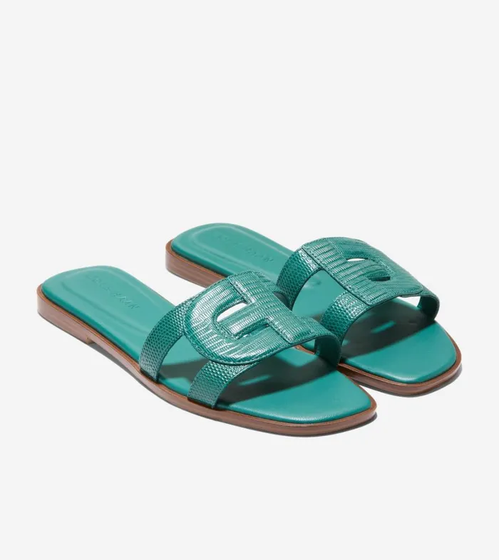 Sandals Women Cole Haan Chrisee Slide Sandals Green Lizard Print Sandals Women Cole Haan Chrisee Slide Sandals Green Lizard Print
