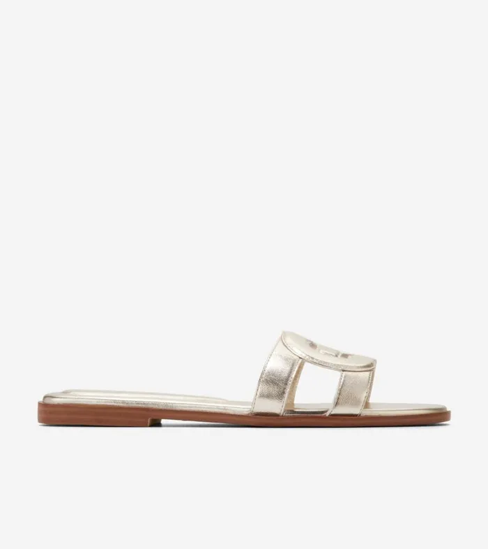 Sandals Women Cole Haan Chrisee Slide Sandals Soft Gold
