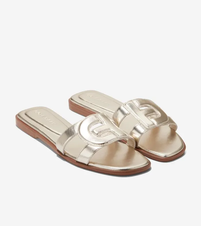 Sandals Women Cole Haan Chrisee Slide Sandals Soft Gold Sandals Women Cole Haan Chrisee Slide Sandals Soft Gold