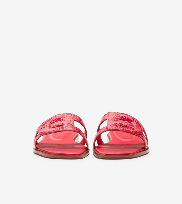 Sandals Women Cole Haan Chrisee Slide Sandals True Red Croc Print Sandals Women Cole Haan Chrisee Slide Sandals True Red Croc Print