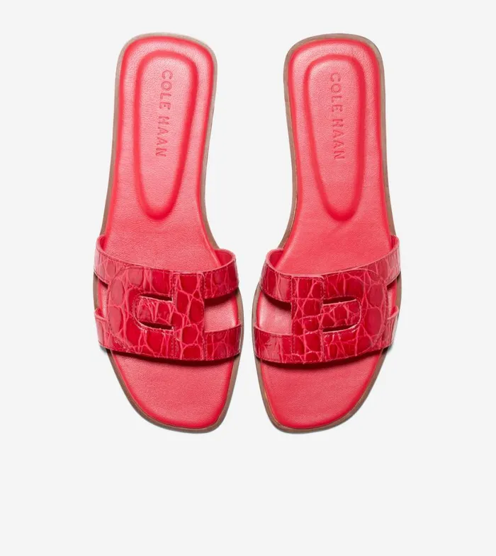 Sandals Women Cole Haan Chrisee Slide Sandals True Red Croc Print Sandals Women Cole Haan Chrisee Slide Sandals True Red Croc Print
