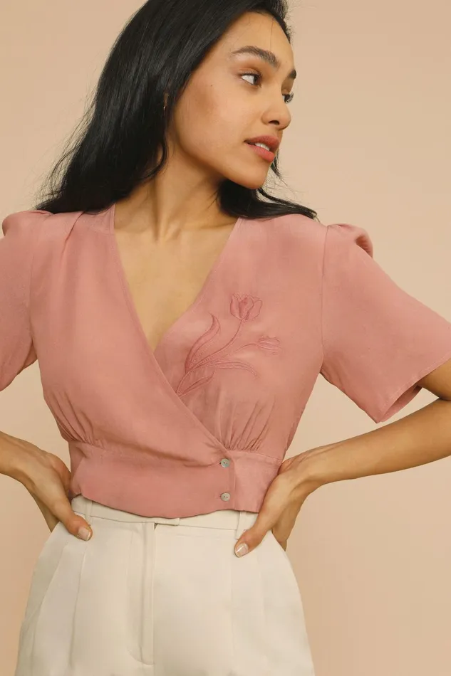 SARAH Top Pink Women Rouje Blouses and Tops