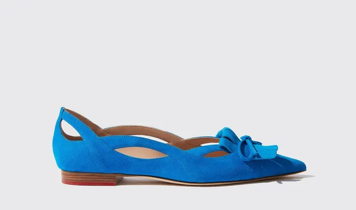 Scarosso Ballerinas ForgetMeNot Light Blue 8211 Suede 8211 Women