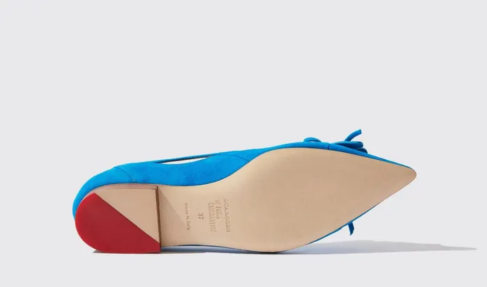 Scarosso Ballerinas ForgetMeNot Light Blue 8211 Suede 8211 Women
