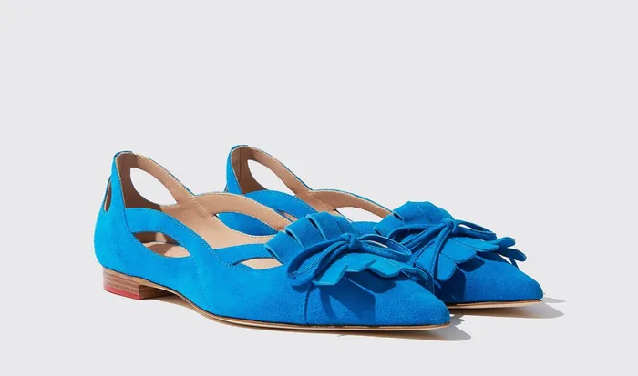 Scarosso Ballerinas ForgetMeNot Light Blue 8211 Suede 8211 Women
