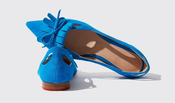 Scarosso Ballerinas ForgetMeNot Light Blue 8211 Suede 8211 Women
