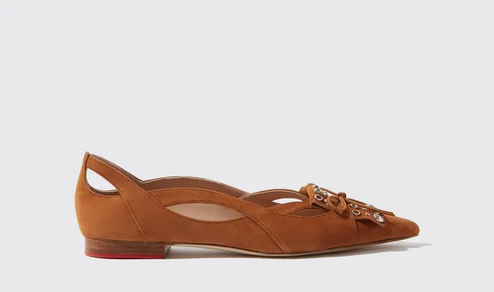 Scarosso Ballerinas Sunflower Brown 8211 Suede 8211 Women