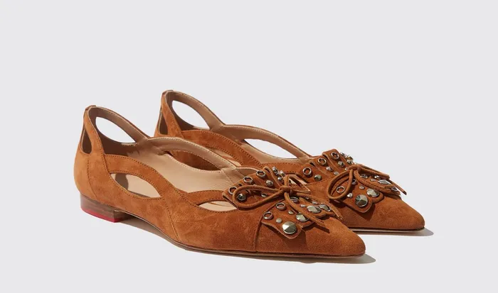 Scarosso Ballerinas Sunflower Brown 8211 Suede 8211 Women