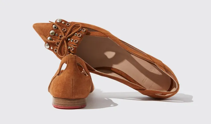 Scarosso Ballerinas Sunflower Brown 8211 Suede 8211 Women