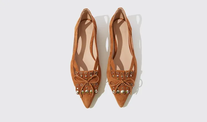 Scarosso Ballerinas Sunflower Brown 8211 Suede 8211 Women