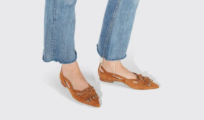 Scarosso Ballerinas Sunflower Brown 8211 Suede 8211 Women