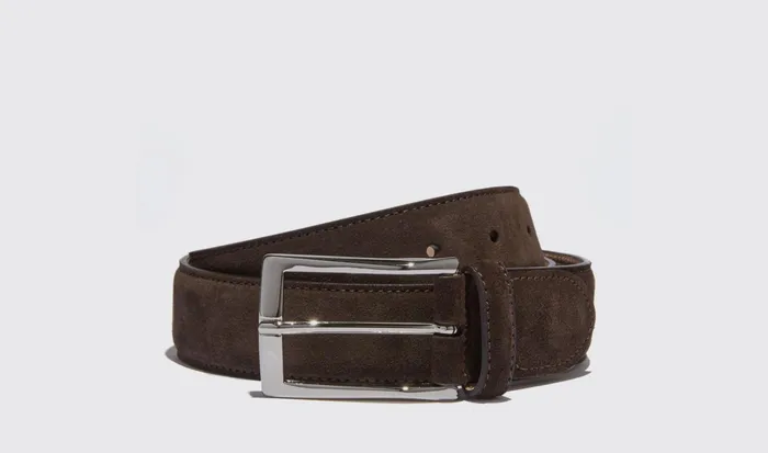Scarosso Belts Cintura Testa Di Moro Classica Dark Brown Suede 8211 Men
