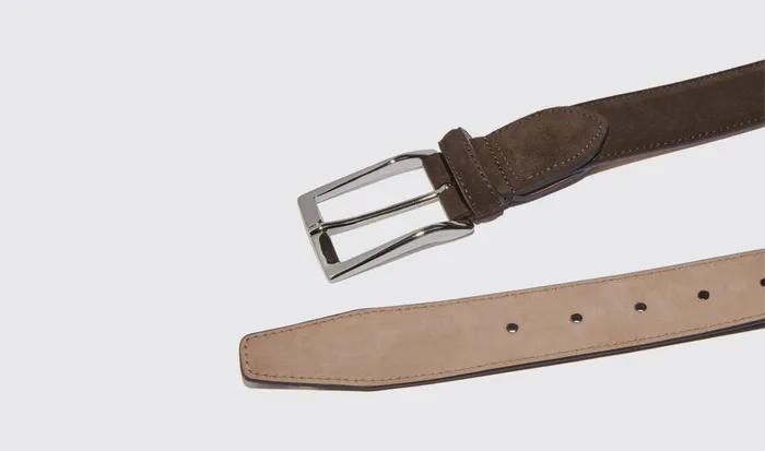 Scarosso Belts Cintura Testa Di Moro Classica Dark Brown Suede 8211 Men