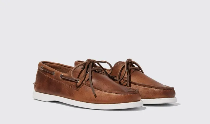Scarosso Boat Shoes Orlando Cigar Cigar 8211 Calf 8211 Men