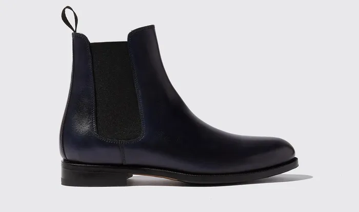 Scarosso Chelsea Boots Elena Blu Blue 8211 Calf 8211 Women