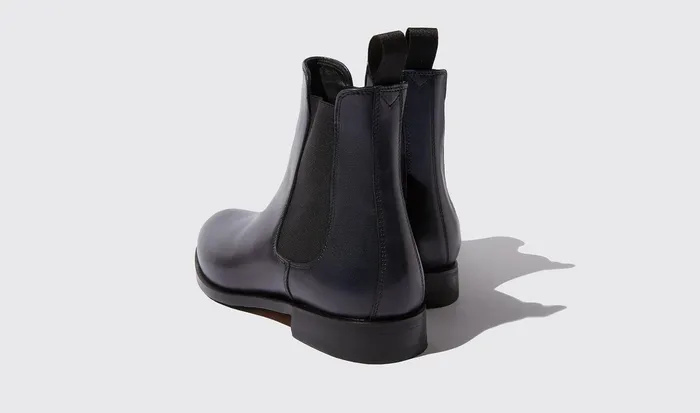 Scarosso Chelsea Boots Elena Blu Blue 8211 Calf 8211 Women