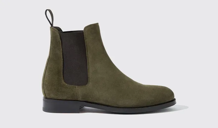 Scarosso Chelsea Boots Elena Foresta Dark Green 8211 Suede 8211 Women